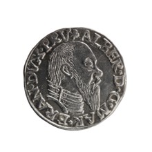 Trojak, Schilling, Maciej mintmaster, co-creator. Obverse: male bust in armour in profile turned