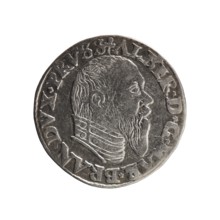 trojak, Albrecht Hohenzollern Prince of Prussia; 1490–1568 — iconography: trefoils, male bust in