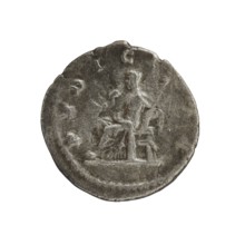 Denarius of Julia Maesa ca. 160–224; Augusta 218–224. Obverse: Draped bust of Julia Maesa facing