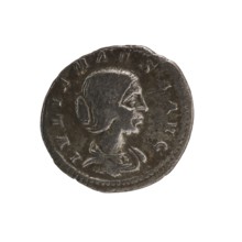 Denarius, Elagabalus Roman emperor 218–222. Obverse: IVLIA MAESA AVG — draped bust of Julia Maesa