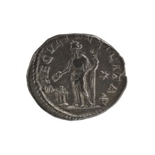 Denarius, Elagabalus reigned 218–222. Obv.: IVLIAMAESAAVG — Draped bust of Julia Maesa facing