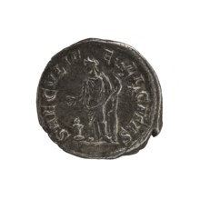 Denarius, Elagabalus Roman emperor 218–222. Obverse: IVLIA MAESA AVG — Draped bust of Julia Maesa