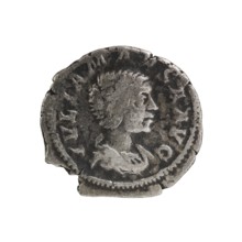 Denarius, Elagabalus Roman emperor 218–222. Obverse: Draped bust of Julia Maesa facing right,