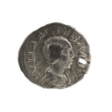 Denarius, Elagabalus 204–222; Roman emperor 218–222. Obverse: IVLIA MAESA AVG — Draped bust of