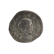 Denarius, Elagabalus Roman emperor 218–222. Obverse: IVLIA MAESA AVG — Draped bust of Julia Maesa