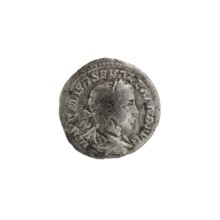 Denarius, Alexander Severus 208–235; Roman emperor 222–235. Obverse: Bust of Alexander Severus with