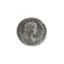 Denarius; personifications; Alexander Severus Roman emperor, 222–235 — iconography: Salus