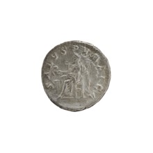 Denarius; personifications; Alexander Severus Roman emperor, 222–235 — iconography: Salus. Obverse: