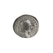 Denarius; personifications; Alexander Severus Roman emperor, 222–235 — iconography: Salus. Obverse: