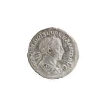 Denarius; Alexander Severus Roman emperor, 222–235. Obverse: Bust of Alexander Severus with laurel