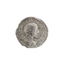 Denarius of Alexander Severus reigned 222–235. Obverse: Bust of Alexander Severus with laurel