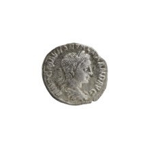 Denarius of Alexander Severus reigned 222–235. Obverse: Bust of Alexander Severus wearing laurel