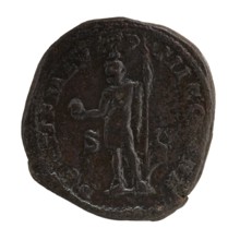 Sestertius, Alexander Severus Roman Emperor, 222–235 — iconography: standing emperor iconographic,