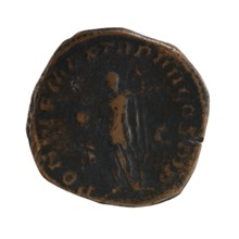 Sestertius, Alexander Severus Roman emperor; 222–235 — iconography: standing emperor, globes.