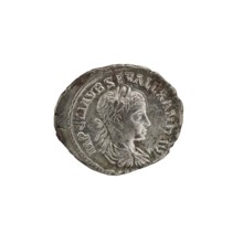 Denarius subaerate, Alexander Severus 208–235; Roman emperor 222–235. Obverse: Bust of Alexander