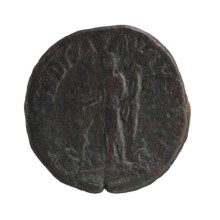 Sestertius depicting Julia Mamaea ca. 180–235 and Alexander Severus 208–235; Roman emperor 222–235.