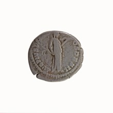Denarius, Antoninus Pius 86–161; Roman emperor 138–161. Obverse: Head of Antoninus Pius uncovered