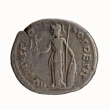 Denarius, Antoninus Pius 86–161; Roman Emperor 138–161. Obverse: Head of Antoninus Pius uncovered