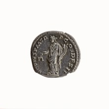 Denarius, Antoninus Pius 86–161; Roman Emperor 138–161. Obverse: head of Antoninus Pius uncovered