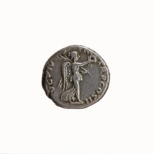 Denarius, Antoninus Pius 86–161; Roman Emperor 138–161. Obverse: head of Antoninus Pius bare,