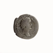 Denarius, Antoninus Pius 86–161; Roman emperor 138–161. Obverse: Head of Antoninus Pius uncovered