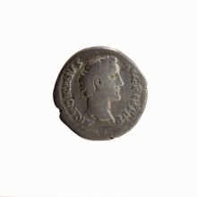 Denarius of Antoninus Pius 86–161; Roman emperor 138–161. Obverse: head of Antoninus Pius bare,