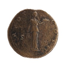 Dupondius; Antoninus Pius 86–161; Roman Emperor 138–161 — issuer. Obverse: head of Antoninus Pius