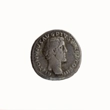 Denarius, Antoninus Pius 86–161; Roman emperor 138–161 issued by Marcus Aurelius 121–180; Roman