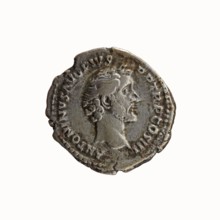 Denarius, Antoninus Pius 86–161; Roman emperor 138–161 issuer; Marcus Aurelius 121–180; Roman