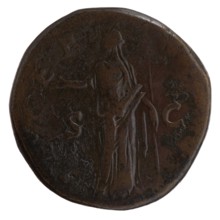 Sestertius, posthumous issue for Faustina the Elder 98–141; Roman empress 138–141, issued under