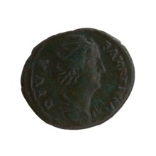 Silver dupondius/as, after 141, Rome. Obverse: Bust of Faustina the Elder in drapery facing right,
