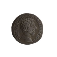 Denarius of Marcus Aurelius 121–180; Roman emperor 161–180. Obverse: Head of Marcus Aurelius