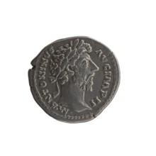 Denarius, Marcus Aurelius 121–180; Roman emperor 161–180. Obverse: Head of Marcus Aurelius with