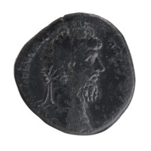 Sestertius of Lucius Verus 130–169; Roman emperor 161–169. Obverse: Head of Lucius Verus in laurel