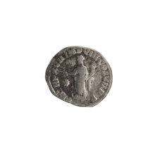 Denarius of Commodus reigned 177–192. Obverse: Head of Commodus in a laurel wreath facing right,
