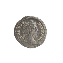 Denarius; obverse: head of Septimius Severus in a laurel wreath facing right, legend SEVERVS PIVS