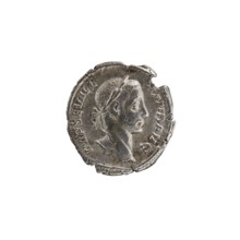 Denarius of Alexander Severus emperor 222–235 CE, 229 CE, Rome. Obverse: portrait of Alexander