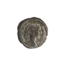 Denarius; obverse: Jupiter Roman deity; issuer: Alexander Severus Roman emperor, 222–235;