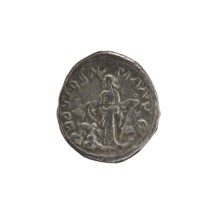 Denarius of Alexander Severus 208–235; Roman emperor 222–235. Obverse: bust of Alexander Severus