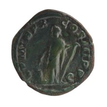Sestertius; personifications; Alexander Severus Roman emperor, 222–235 – iconography: Annona