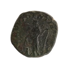 Sestertius of Severus Alexander reigned 222–235 CE. Obverse: bust/portrait of Severus Alexander
