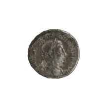 Denarius of Alexander Severus Roman emperor 222–235 CE. Obverse: bust of Alexander Severus;