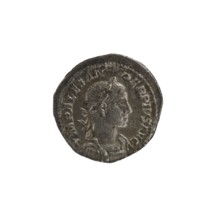 Denarius of Alexander Severus Roman emperor, 222–235 CE. Obverse: laureate bust of Alexander
