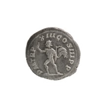 Denarius of Alexander Severus reigned 222–235 CE. Obverse: bust of Emperor Alexander Severus;