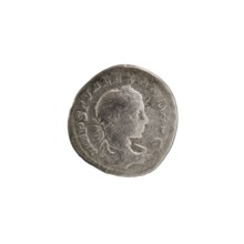 Denarius of Alexander Severus Roman emperor 222–235. Obverse: portrait of Alexander Severus with