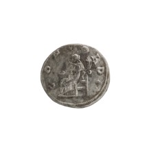 Denarius of Alexander Severus 208–235; Roman emperor 222–235. Obverse: bust/portrait of Alexander