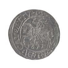Lithuanian half-grosz, Sigismund II Augustus King of Poland; 1544–1572. Obverse: Polish Eagle; in