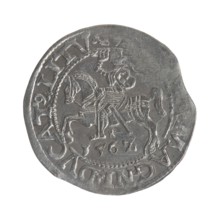 Lithuanian half-grosz, Sigismund II Augustus King of Poland; 1544–1572; coats of arms, Jagiellons