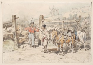 Tabunczyki in Balta, Brandt, Józef 1841–1915 painter/author, 1875, watercolor drawing, height 15.5