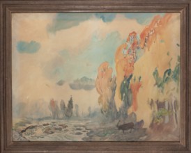 Autumn Landscape from Bystra, Falat, Julian 1853–1929, painter; after 1902; watercolor drawing;